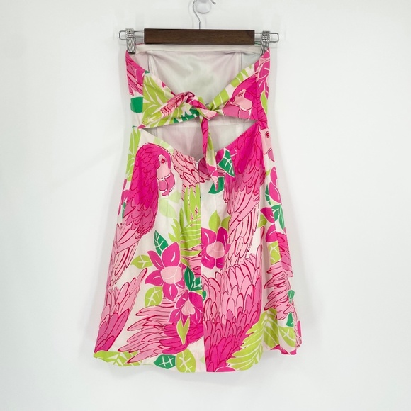 Lilly Pulitzer Pink Parrot‎ Strapless Dress - Picture 2 of 7